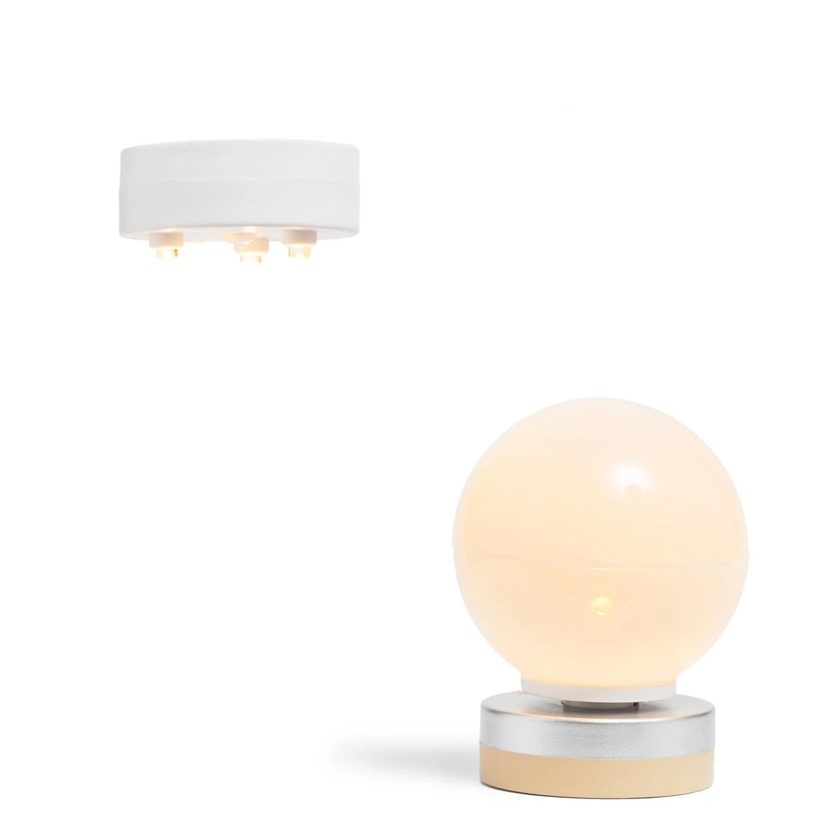 LUNDBY Set Luci A LED Per Casa Delle Bambole, A Batteria: Plafoniera Con 3 Faretti E Lampada Da Terra, Accessori Illuminazione Per Mini Mobili