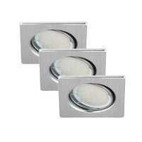 Briloner Attach LED Einbauleuchten 3Er Set Aluminium Eckig GU10 5W 400Lm 3000K