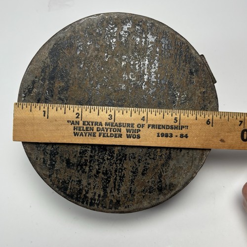 Antike georgianische geteilte Gewürzdose mit Reibe tragbar rund geschnitten Klappdeckel - Bild 11 von 12