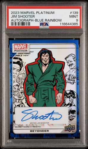 2023 Marvel Platinum Auto Blue Rainbow /15 #139 Jim Shooter PSA 9 🔥 POP 1/0^