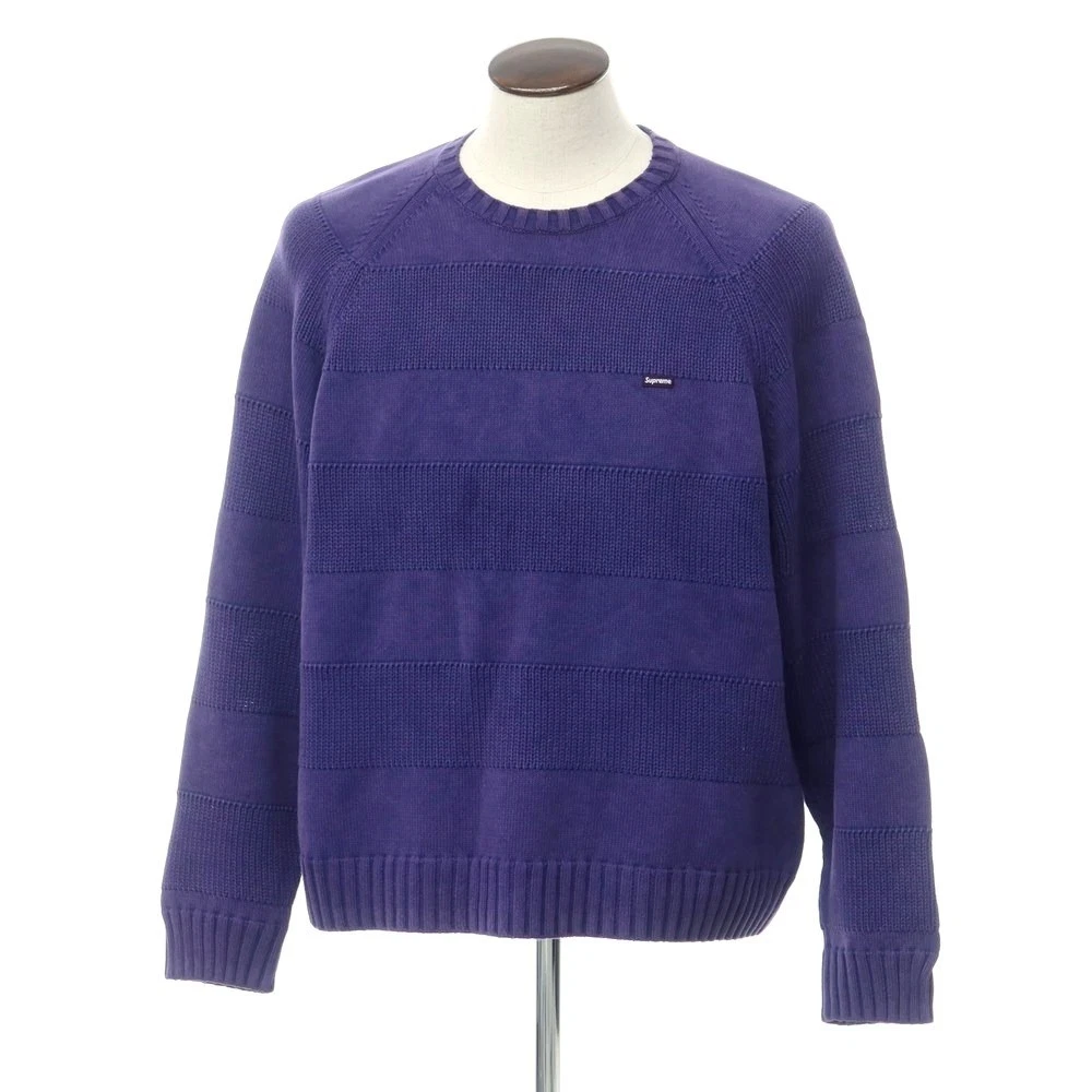 Pull col rond coton rayé petite boîte printemps/été Supreme 2023 L occasion