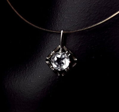 Anhänger Silber Sterling Bergkristall Solitär - elegant & wunderbar funkelnd