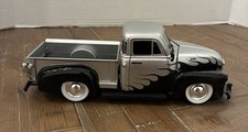Jada 1953 Chevrolet 3100 Pickup Silver W/Flames 1/24 33025 Diecast