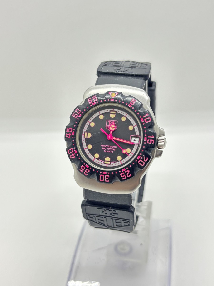 Exc+5] TAG Heuer Formula 1 WA1217 Quartz 34mm Black Pink Dial