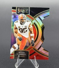 2023 Panini Select Premier Level Black & Red Prizm Die-Cut Myles Garrett #152
