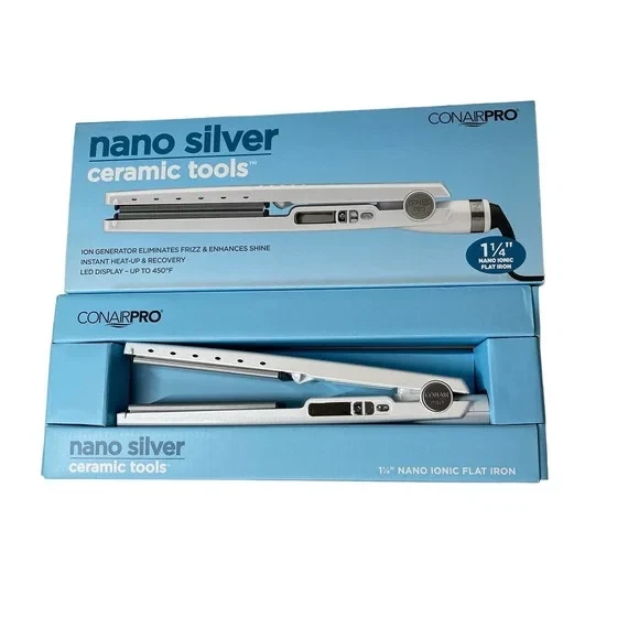 CONAIRPRO NANO PLATA ULTRA FINA 1 1/4 HERRAMIENTAS CERÁMICAS PLANCHA PLANCHA PLANCHA PLANA Foto 2 de 3
