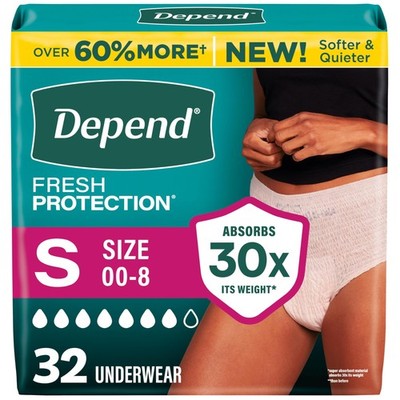 Depend Fresh Protection Adult Diapers, Incontinence Underwear for Women, Disp...