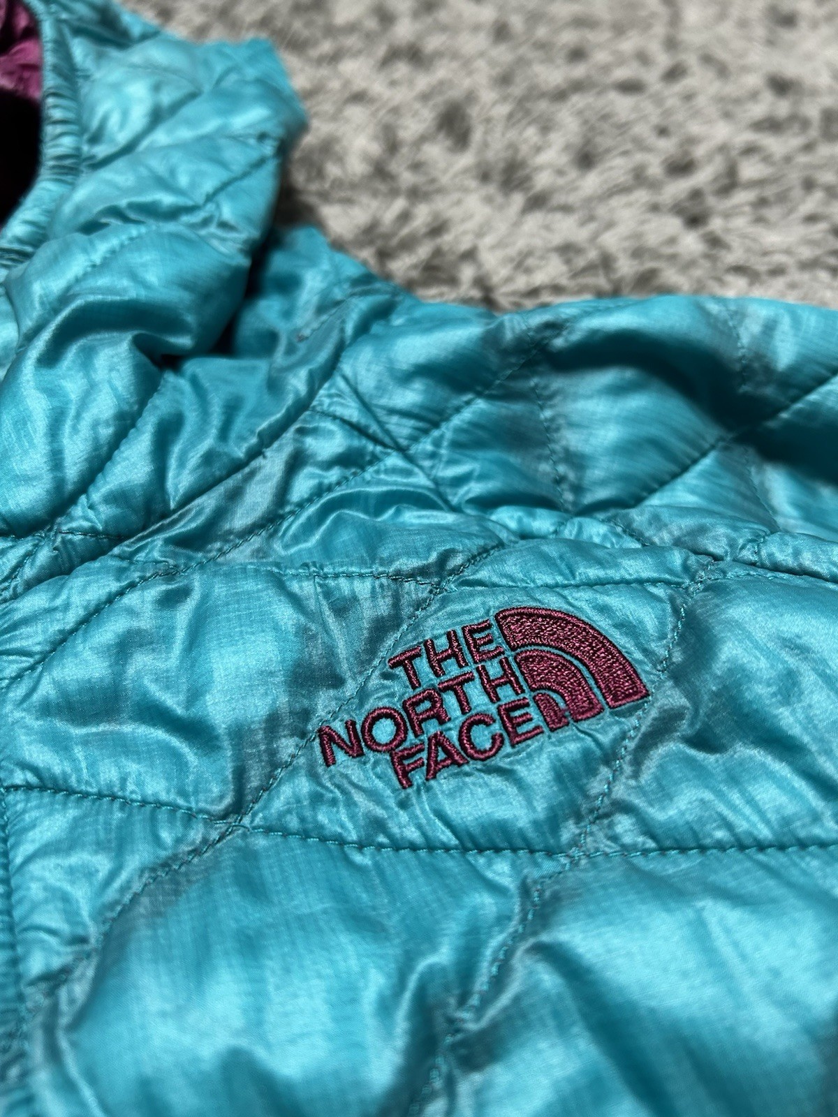 The North Face Jacket Womens Small Teal Thermoball Hooded Full Zip Puffer Coat