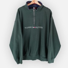 Vintage 90s Tommy Hilfiger 1/4 Zip Sweatshirt Men's XL With Flaws