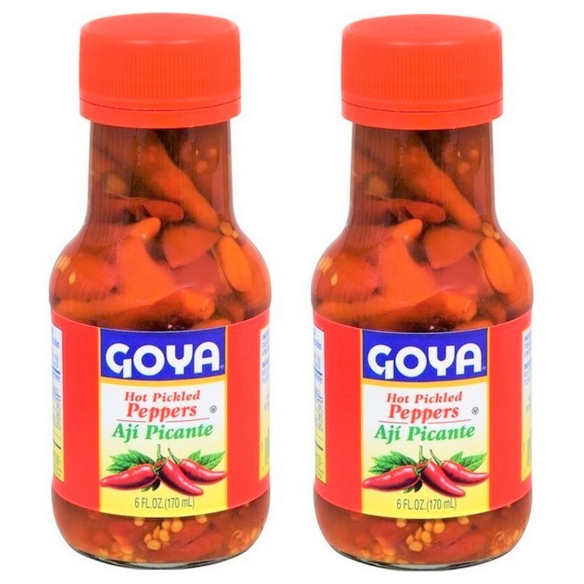 Botella de pimientos rojos en escabeche picantes Goya 2 botellas - Aji Picante 6 OZ (178 ml)