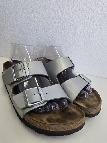 Birkenstock Arizona Silver Anatomic Cork Sandal L5 EU 40 Soft Footbed - Picture 4 of 15