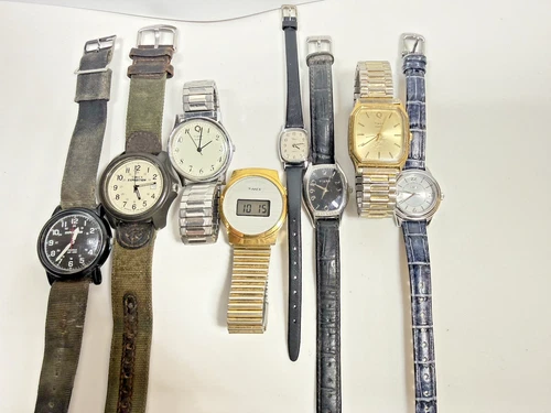 VTG Lot Quartz Timex Watches, Timex Q, Expedition, k-Cell + More- All Working