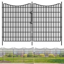 5 Panels No Dig Outdoor Garden Fence for Yard, 40 40 in H X 12 ft L with lock