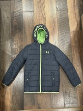 Under Armour Cold Gear Youth Boys Puffer Hooded Jacket Size Medium - Pre-owned