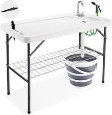 Folding Fish Cleaning Table with Collapsible Bucket