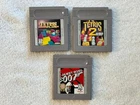Nintendo Game Boy Tetris 2, Tetris Plus, James Bond 077. Authentic Tested