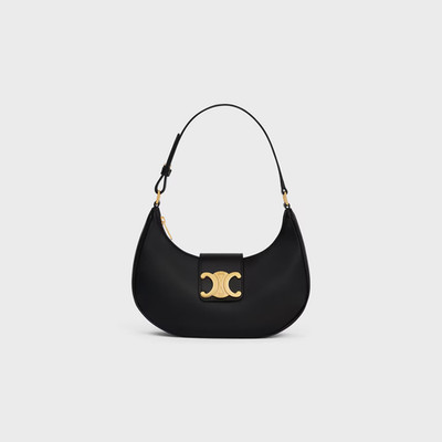 $2,850 CELINE Medium Ava Triomphe Bag in Smooth Calfskin | 9.7''x6.7''x3.5'' | Blk