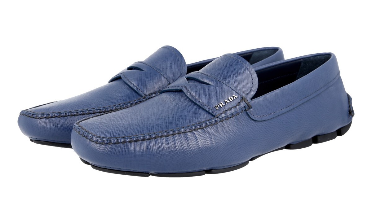 Blue Prada Driving Shoe Loafer Prada Blue suede loafers - Blue - Men|2DD151054021 | thebs.com main image 3