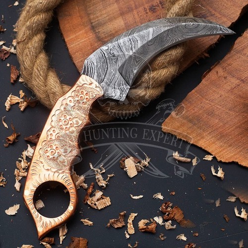Custom Hand-Forged Damascus Steel 9 Inchs Long Karambit Steel Blade Knife - Picture 2 of 5