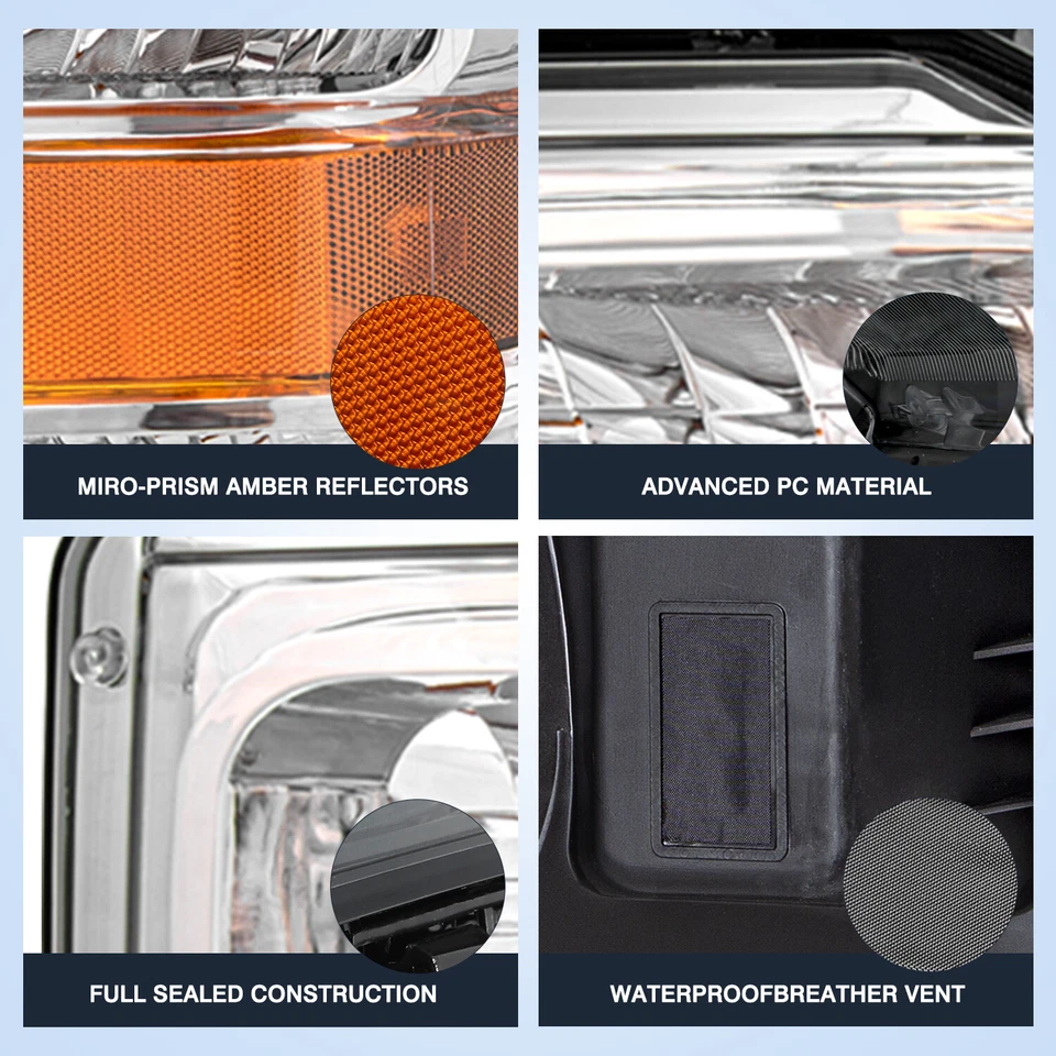 Par de faros para Ford F250 F-250 2008-2010 F350 F450 F550 Super Duty diestro+derecho Foto 4 de 4