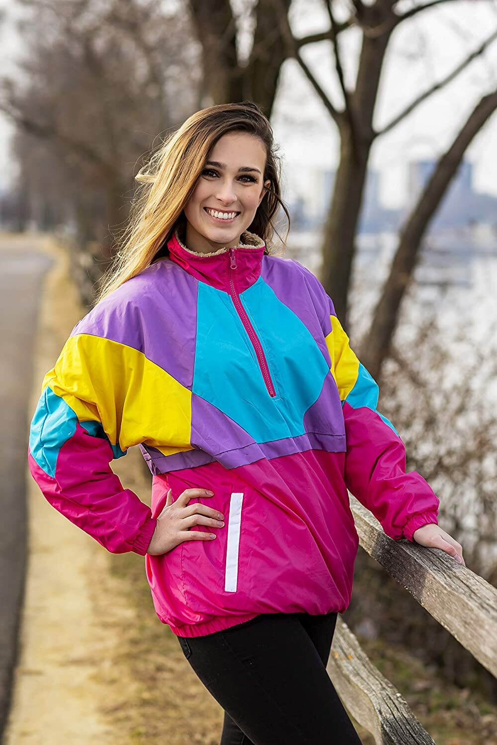 90s Retro Neon Windbreaker | eBay