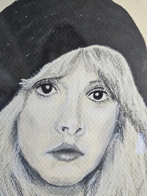 Stevie Nicks Original Painting Portrait on Canvas 17''x14'' Signed Vikki 9-10-2019