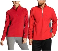 Alo Yoga Winter Warm  Soft Micro Fleece 1/4 Zip Pullover Red & Navy Blue