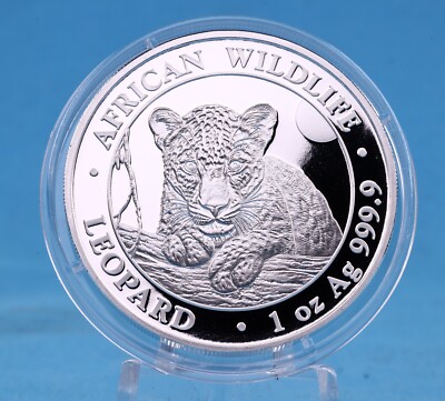 Somalia - African Wildlife: Leopard 0.5g Gold Proof Coin 2025 Metal Market Europ - Foto 2