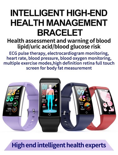 Kuzney TK76 Bluetooth Smartwatch ECG Monitor Pulse Therapy Fitness Tracker Pink - Picture 5 of 13
