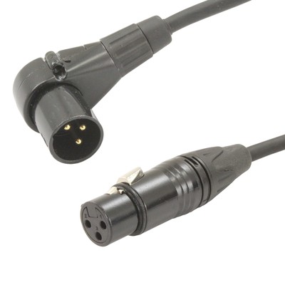 Adjustable Male to Female XLR Cable with Black connectors 15 FT Foot Feet Rig...