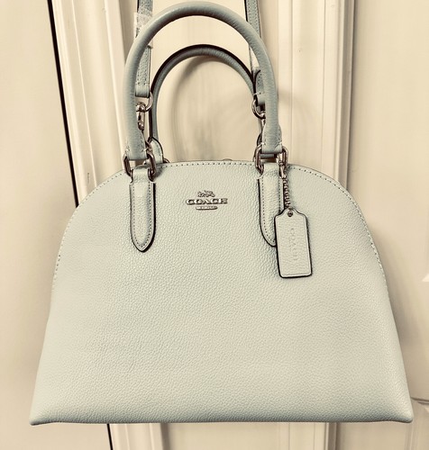 COACH Quinn Satchel in Polished Pebble Leather, Sky blue - Picture 7 of 7