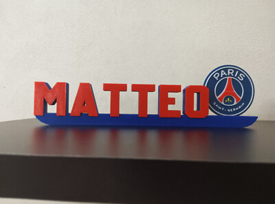 personalisierbare Deko Thema Fußball / PSG / 25cm lang