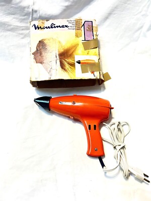 Sèche-cheveux Vintage Moulinex Orange Des Années 70 - Bon état Fonctionnel - Occasion