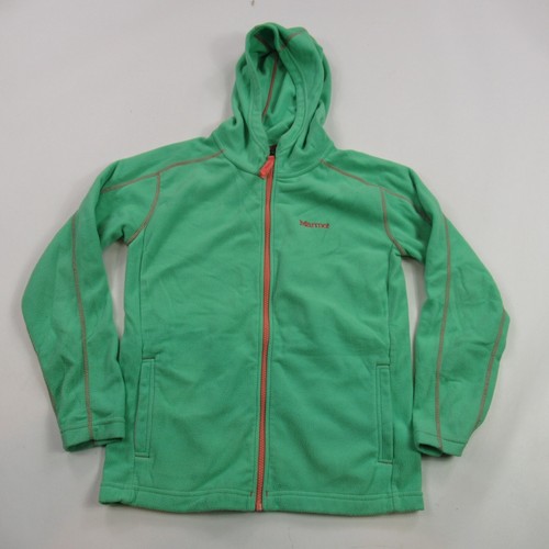 Marmot Jacket Girls XL Long Sleeve Pockets Lightweight Green Fleece Hood