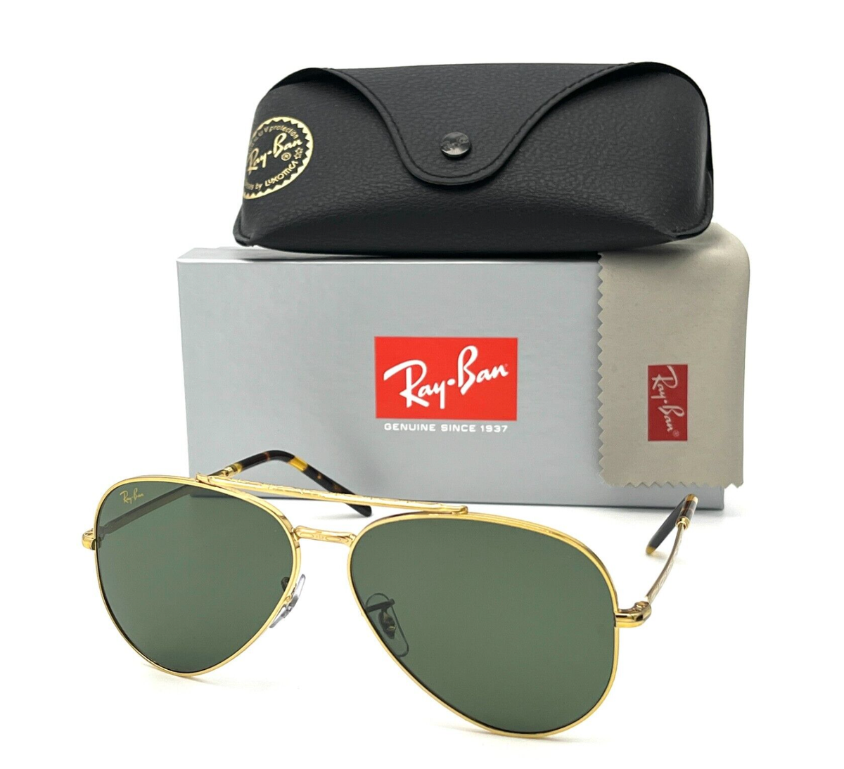 RAY-BAN Sunglasses NEW AVIATOR RB 3625 9196/31 58-14 Gold Frames 