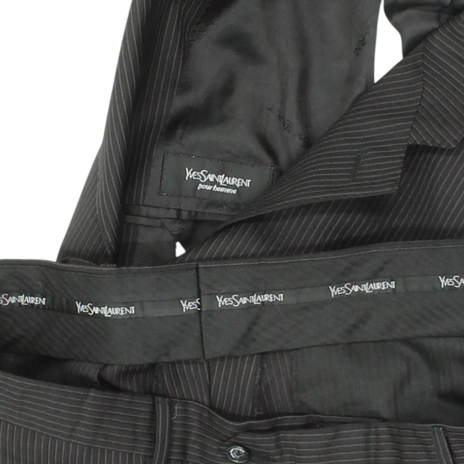 Tuta Yves Saint Laurent Pantaloni Blazer Uomo Nero 2 Pezzi Designer 3 Bottoni