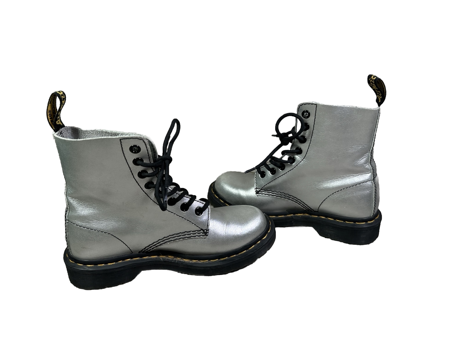 Dr. Martens Women’s Docs Leather Pascal Silver 8 Eyelet Combat Boots Size 5 thumbnail 9