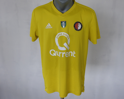 Feyenoord FC Training Jersey Adidas Yellow Shirt Size L Football