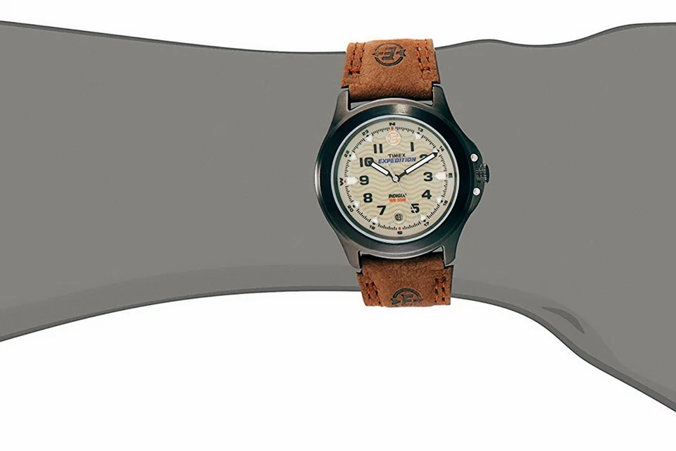 Мужские часы Timex T47012 Expedition Metal Field коричневый кожаный ремешок новые с чехлом - Изображение 3 из 4