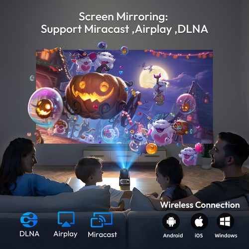 5G Smart LED Mini Projector Bluetooth WiFi Projector Home Theater Android & IOS - Picture 36 of 37