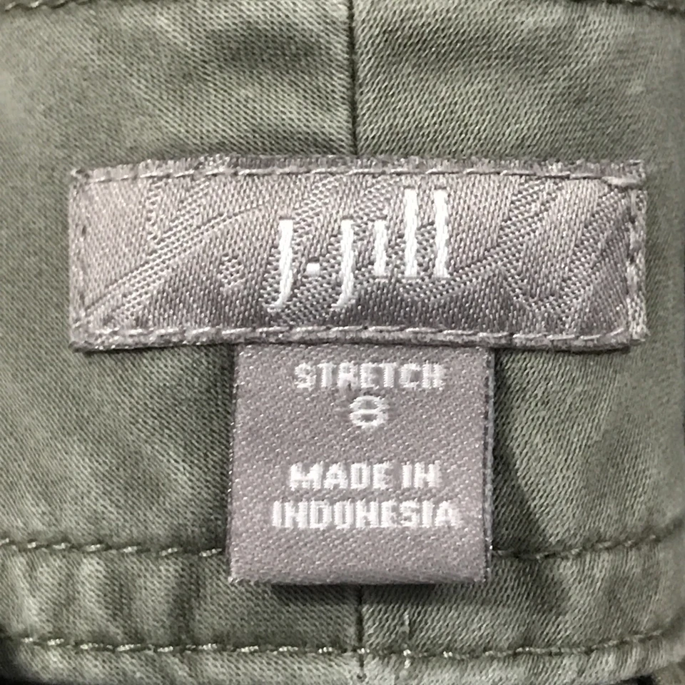 Pantalones Cortos J. Jill Mujer 8 Verde Elastizados Ligeros Puños Foto 4 de 4