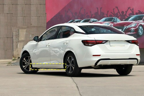 Black ABS Side Skirt Extension Spoiler Lip Primed Trim For Nissan Sentra 20-2023 - Picture 4 of 5