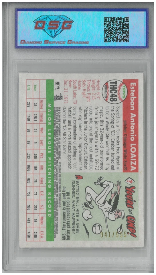 2004 Topps Heritage ESTEBAN LOAIZA #THC48 Chrome Refractor /555💎DSG 8.5 NM/Mint - Image 2 of 2