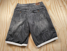 VTG Y2K Streetwear Baggy Fit Jean Shorts Men's 34 Streaky Gray Denim 13" Inseam