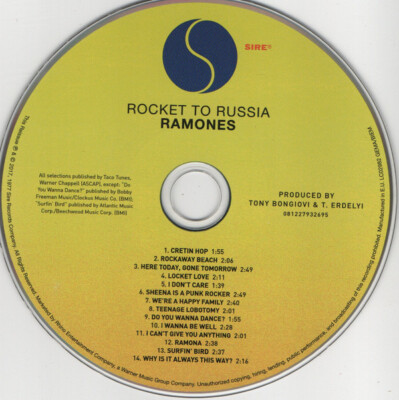 Ramones Rocket To Russia CD, Album, RE, RM, Car 2017 Punk, Rock