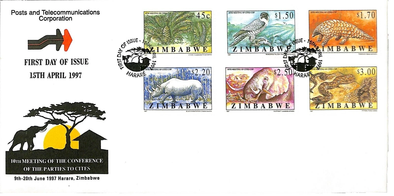 Serpientes sellos de Zimbabue (1965-presente)