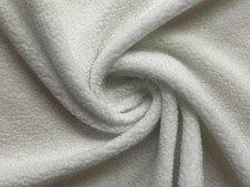 Faux SHERPA FLEECE Sheepskin Fabric Material WHITE