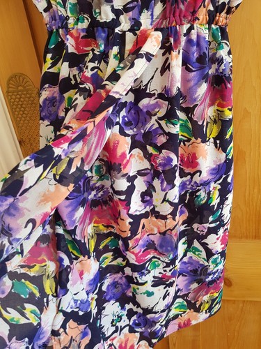 Vintage. Tea Dress. Uk 14. Multicolored. Floral. One of a kind. Summer - Picture 3 of 4
