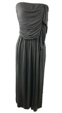 J. Crew Womens Dress  Cascade Ruffle Strapless Dark Gray Rayon Stretch Size 10 