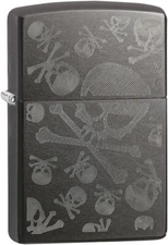 Zippo Skulls and Crossbones Gray Dusk 28685